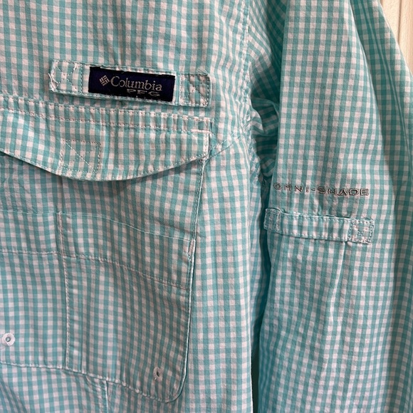 Columbia PFG Aqua Gingham Shirt - Picture 2 of 9